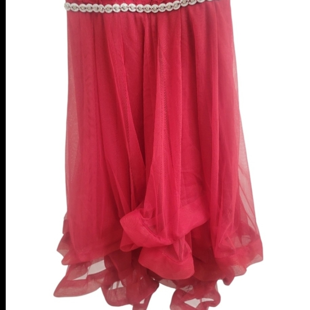 Girls Sz 12 Princess Sleeveless Speechless Lace Bodice Sparkly Embellish Waist - Picture 6 of 11